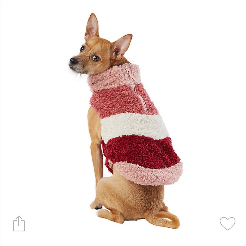 Top Paw Pink Chevron Sherpa Dog Coat